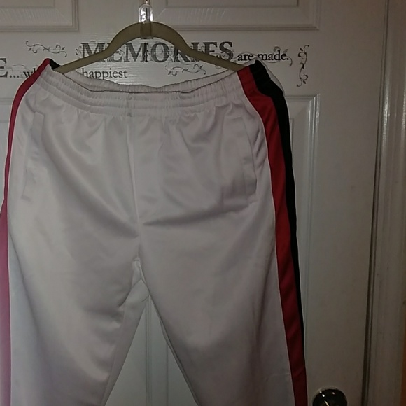 T crew Sweat pants white WITH RED AND BLUE - Picture 3 of 8